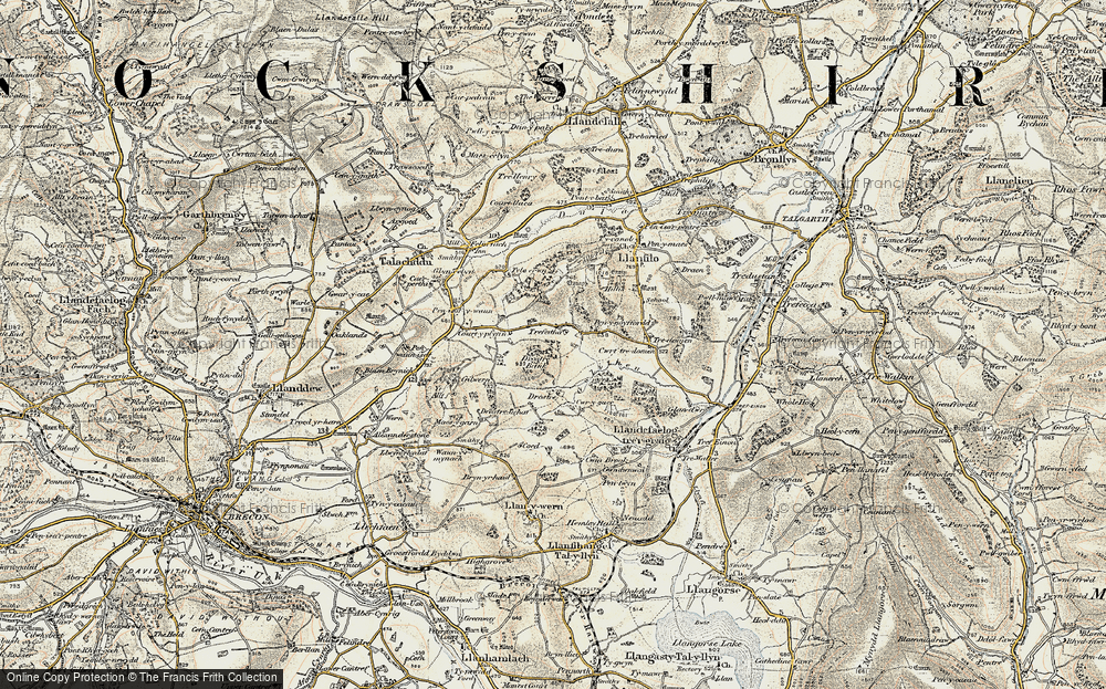 Old Map of Historic Map covering Old Pengoyffordd in 1900-1901