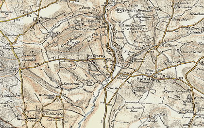 Old map of Barris Hill in 1901-1912