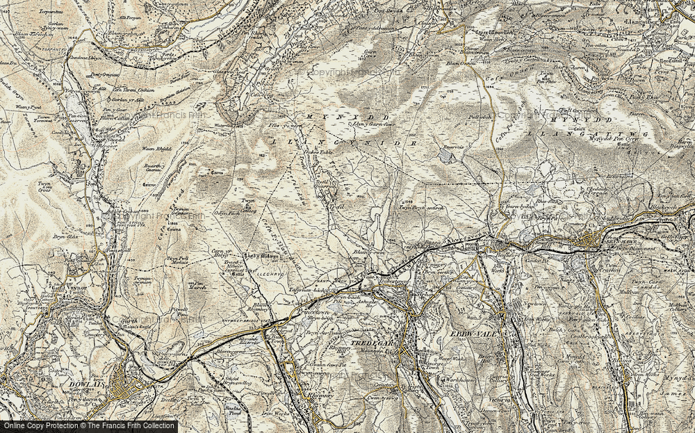 Old Map of Trefil, 1899-1900 in 1899-1900