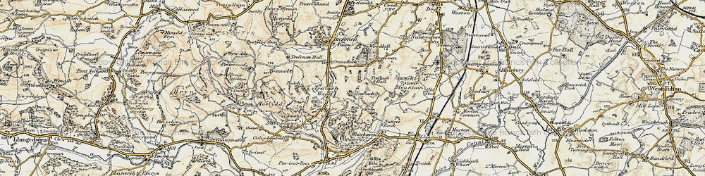 Old map of Treflach in 1902-1903