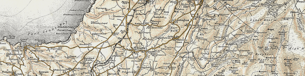 Old map of Bodulgate in 1900