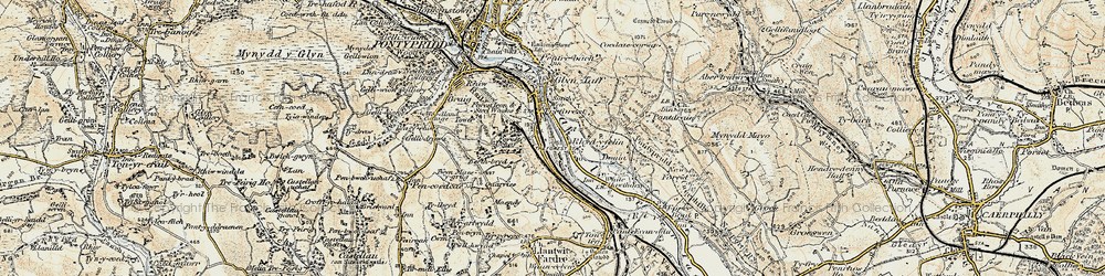 Old map of Treforest in 1899-1900