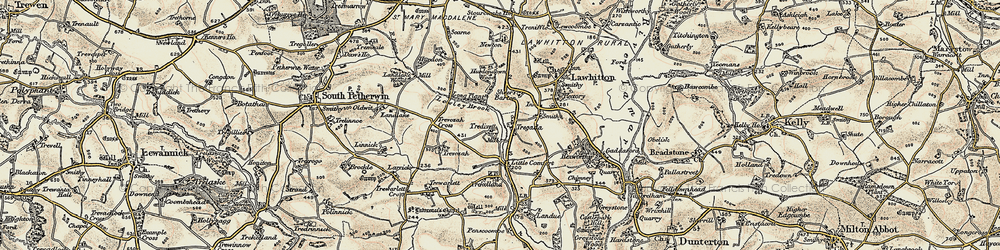 Old map of Tregada in 1899-1900