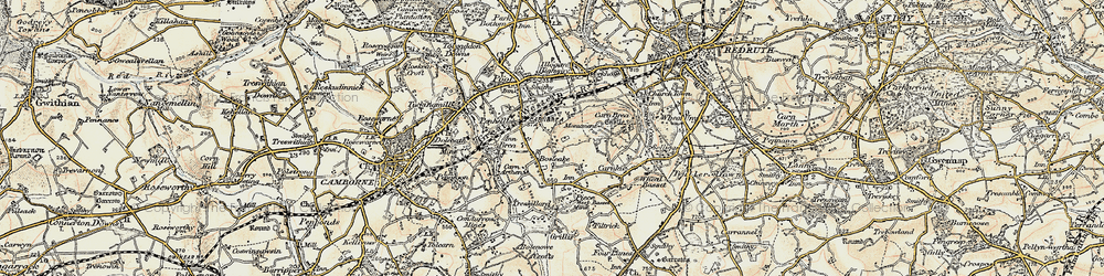 Old map of Tregajorran in 1900