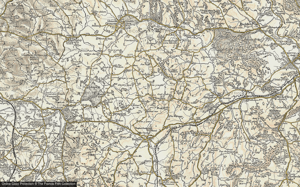 Old Map of Tregare, 1899-1900 in 1899-1900