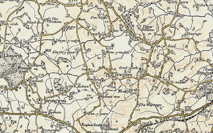 Old map of Tregare in 1899-1900