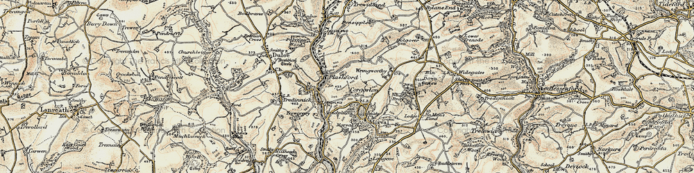 Old map of Tregarland in 1900