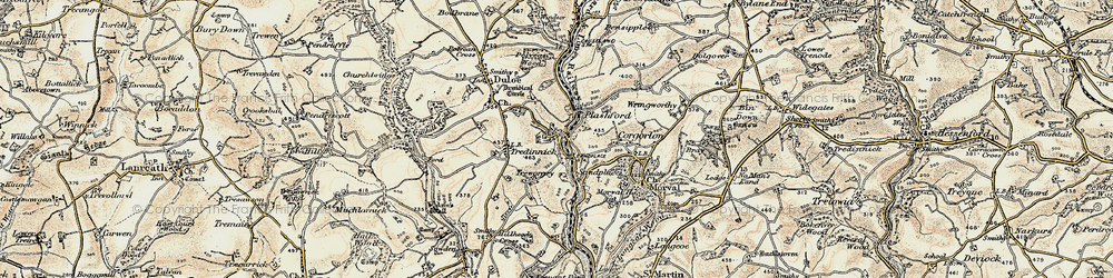 Old map of Tregarlandbridge in 1900