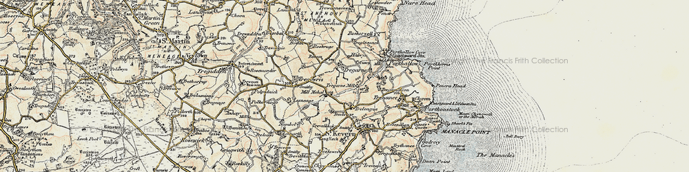 Old map of Lesneague in 1900