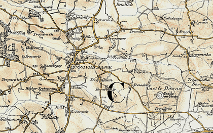 Old map of Tregatillian in 1900