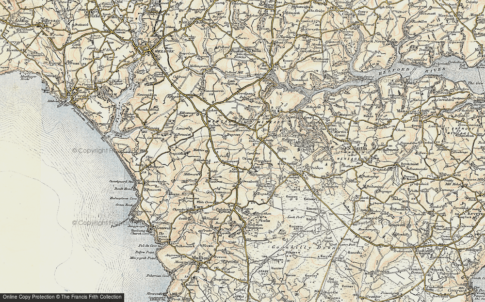 Old Map of Historic Map covering Burncoose in 1900