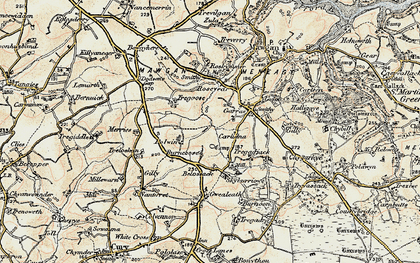 Old map of Burncoose in 1900