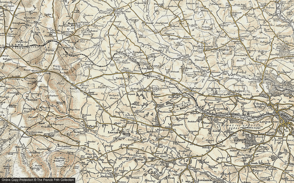 Old Map of Tregeare, 1900 in 1900