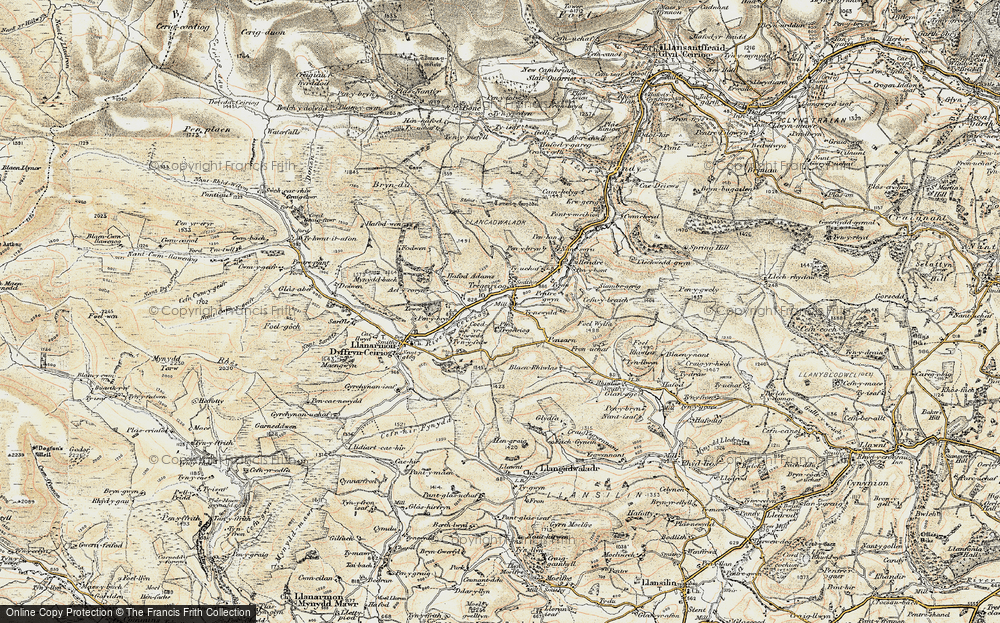 Old Map of Tregeiriog, 1902-1903 in 1902-1903