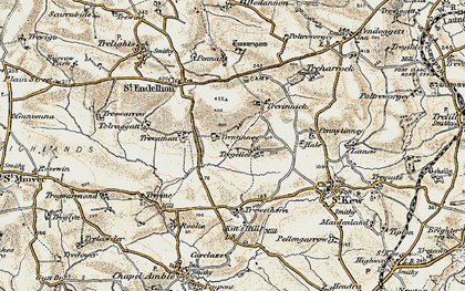 Old map of Tregellist in 1900