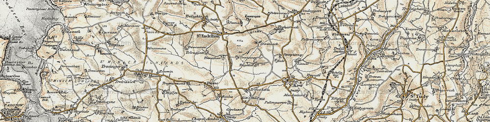 Old map of Tregellist in 1900