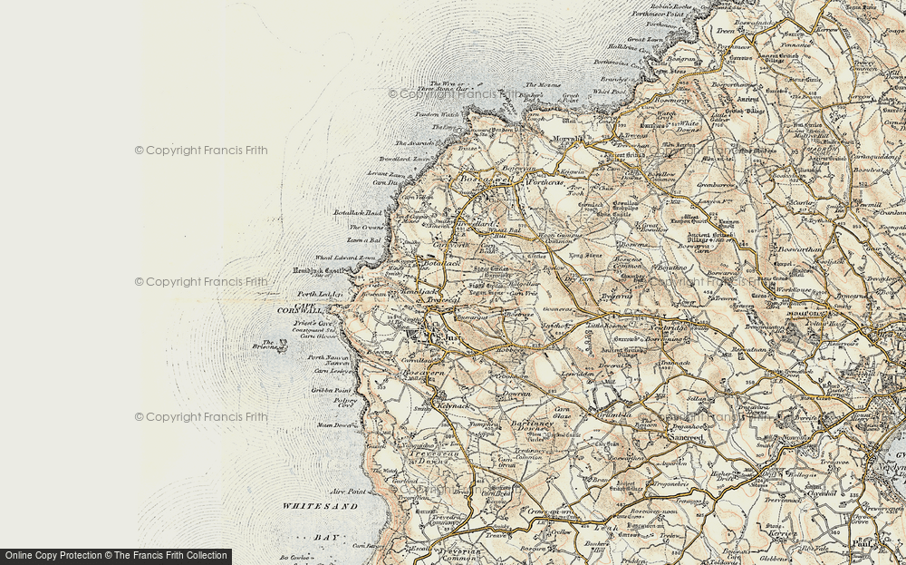 Old Map of Historic Map covering Bosvargus in 1900