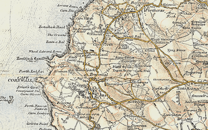 Old map of Bostraze in 1900