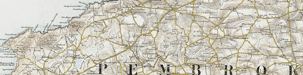 Old map of Treglemais in 0-1912