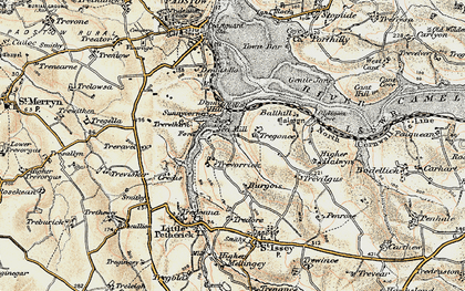 Old map of Tregonce in 1900