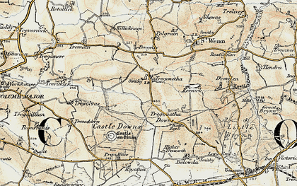 Old map of Tregonetha in 1900