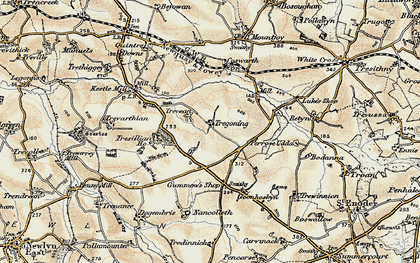 Old map of Tregonning in 1900