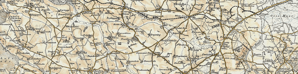 Old map of Tregonning in 1900