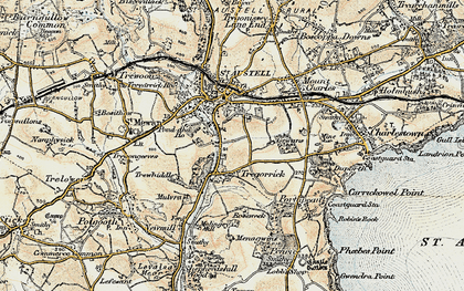 Old map of Tregorrick in 1900
