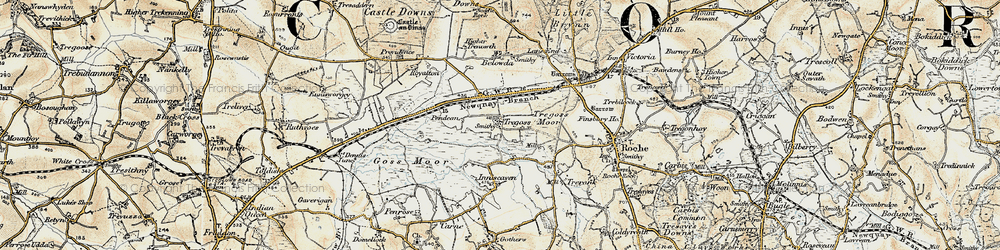Old map of Tregoss in 1900