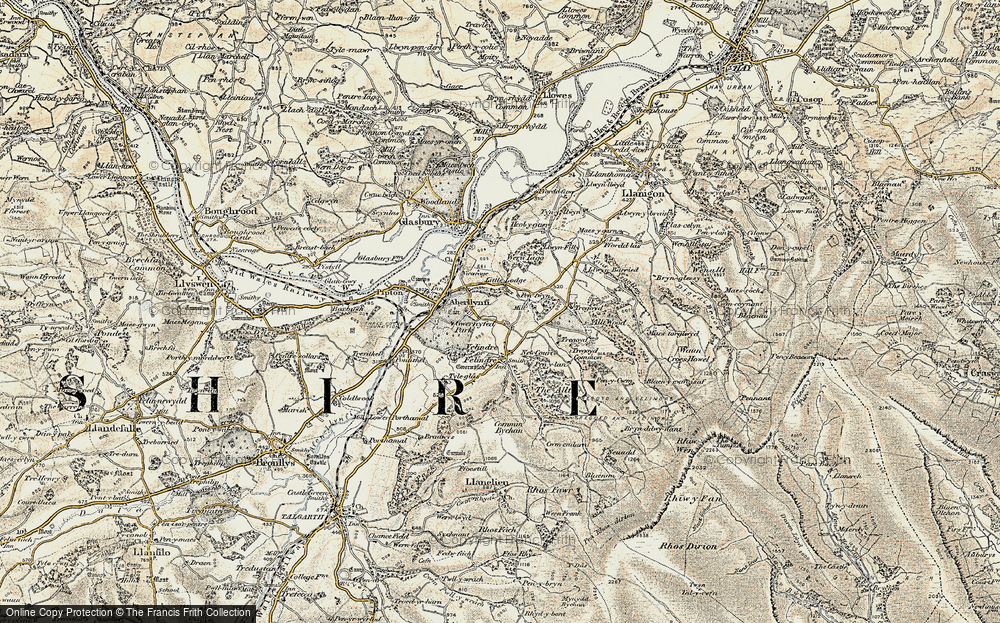 Old Map of Historic Map covering Tregoyd in 1900-1902