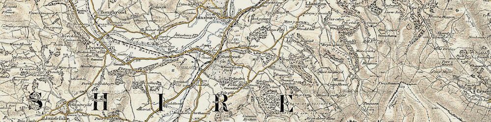 Old map of Tregoyd in 1900-1902