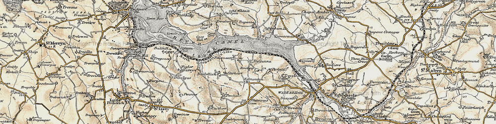 Old map of Tregunna in 1900