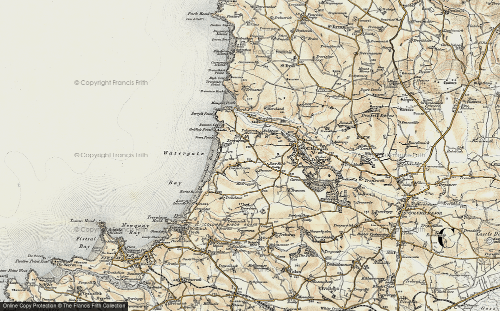 Old Map of Tregurrian, 1900 in 1900