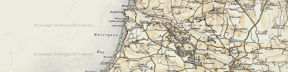 Old map of Tregurrian in 1900