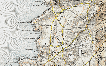 Old map of Tregyddulan in 1901-1912