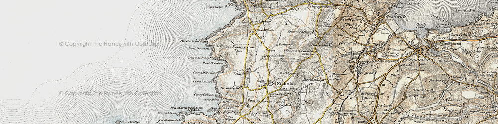 Old map of Tregyddulan in 1901-1912