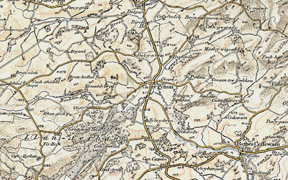 Old map of Tregynon in 1902-1903