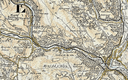 Old map of Trehafod in 1899-1900