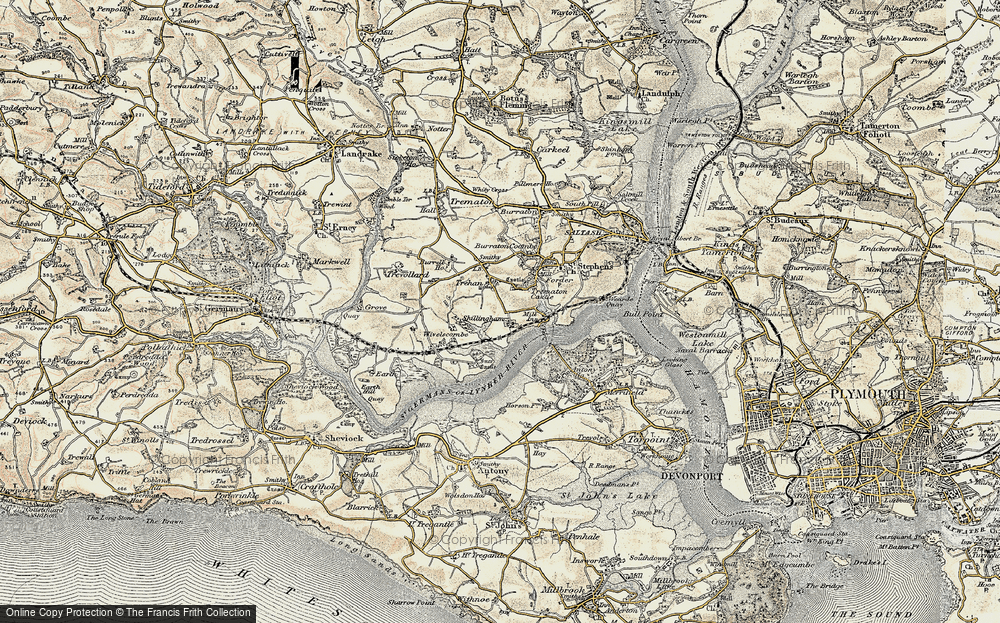 Old Map of Historic Map covering Longlands in 1899-1900
