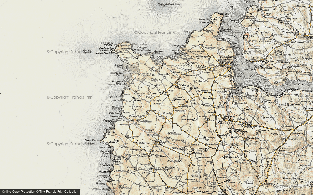 Old Map of Trehemborne, 1900 in 1900