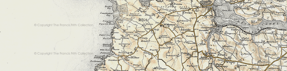 Old map of Trevear in 1900