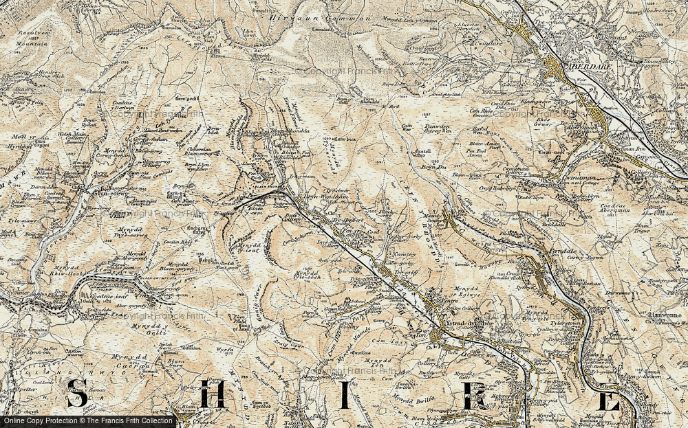 Old Map of Historic Map covering Y Garn Bica in 1899-1900