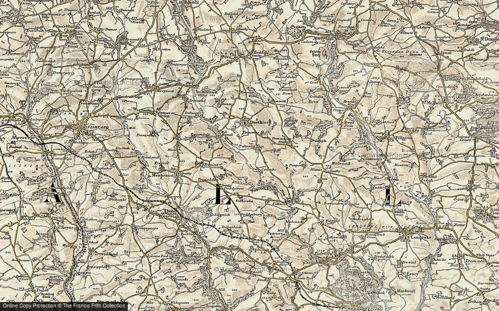 Old Map of Trehunist, 1899-1900 in 1899-1900