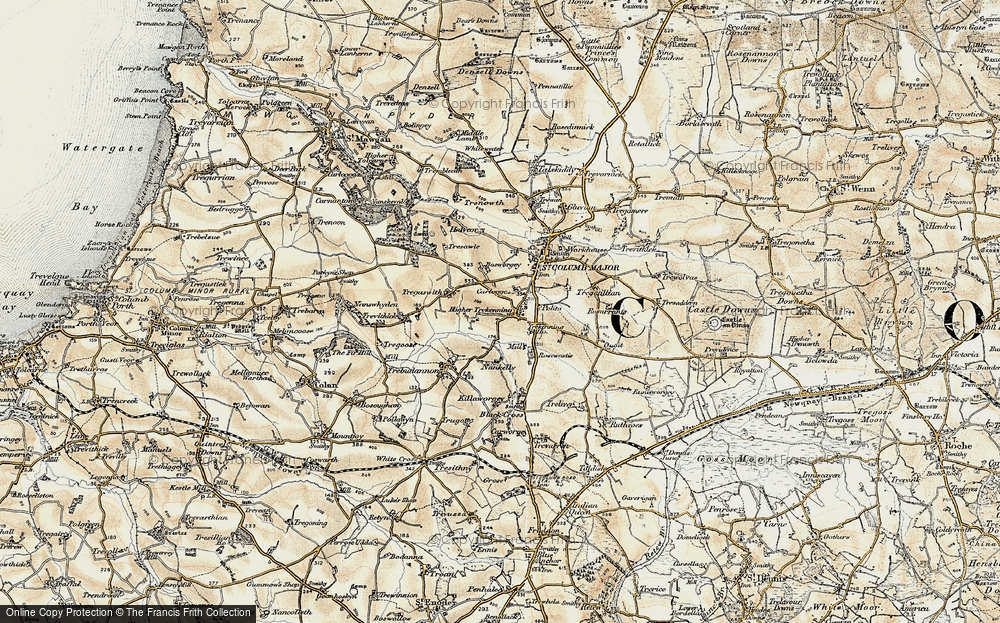 Old Map of Historic Map covering Bosworgey in 1900
