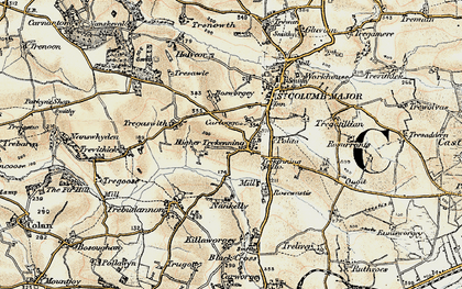 Old map of Trekenning in 1900