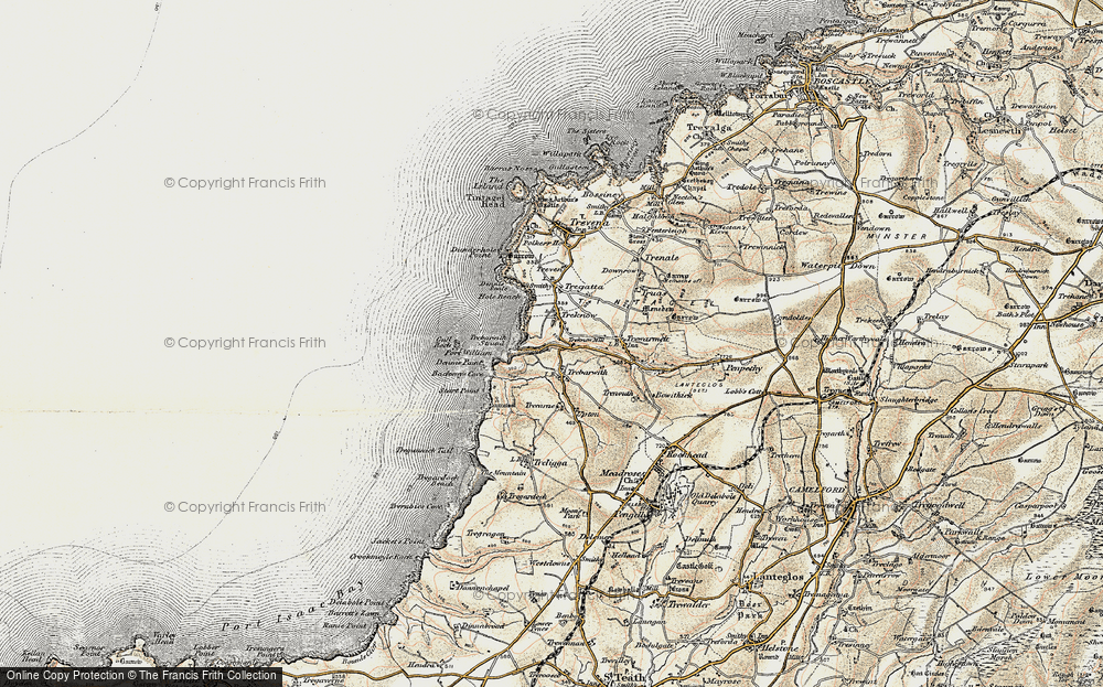 Old Map of Treknow, 1900 in 1900