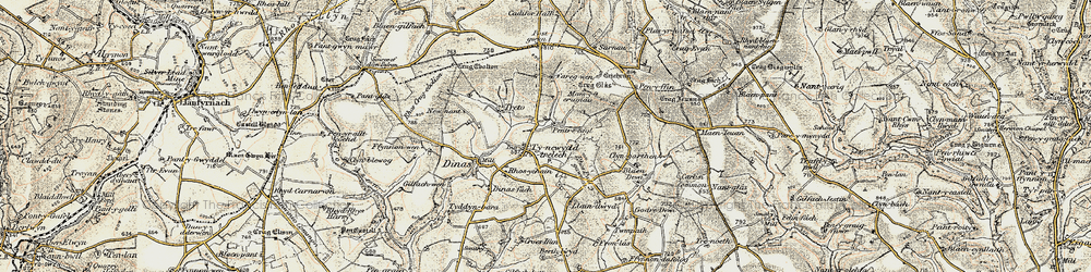 Old map of Trelech in 1901