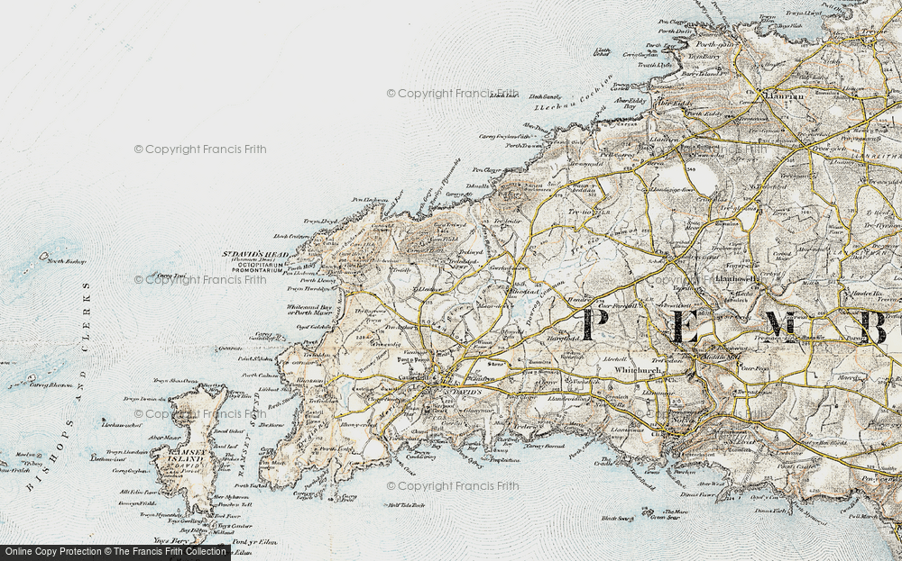 Old Map of Historic Map covering Trelewyd in 0-1912