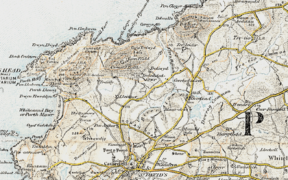 Old map of Trelewyd in 0-1912