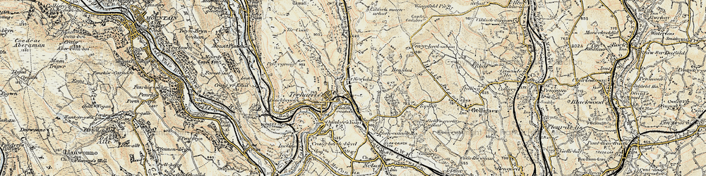 Old map of Trelewis in 1899-1900
